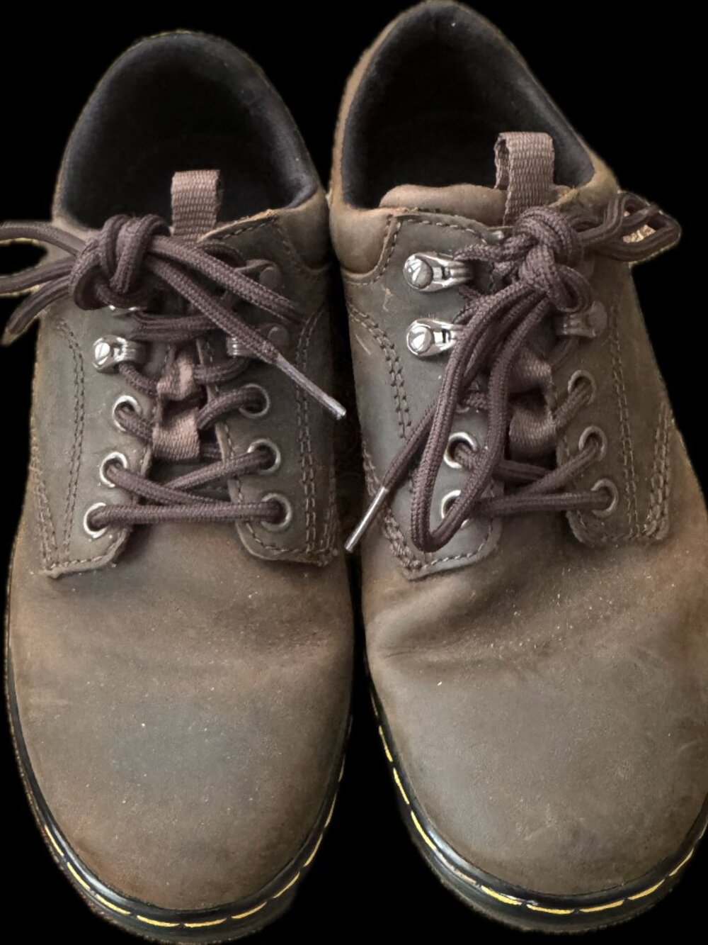 DR. MARTEN'S REEDER CRAZY HORSE LEATHER UTILITY SHOES - SIZE 6